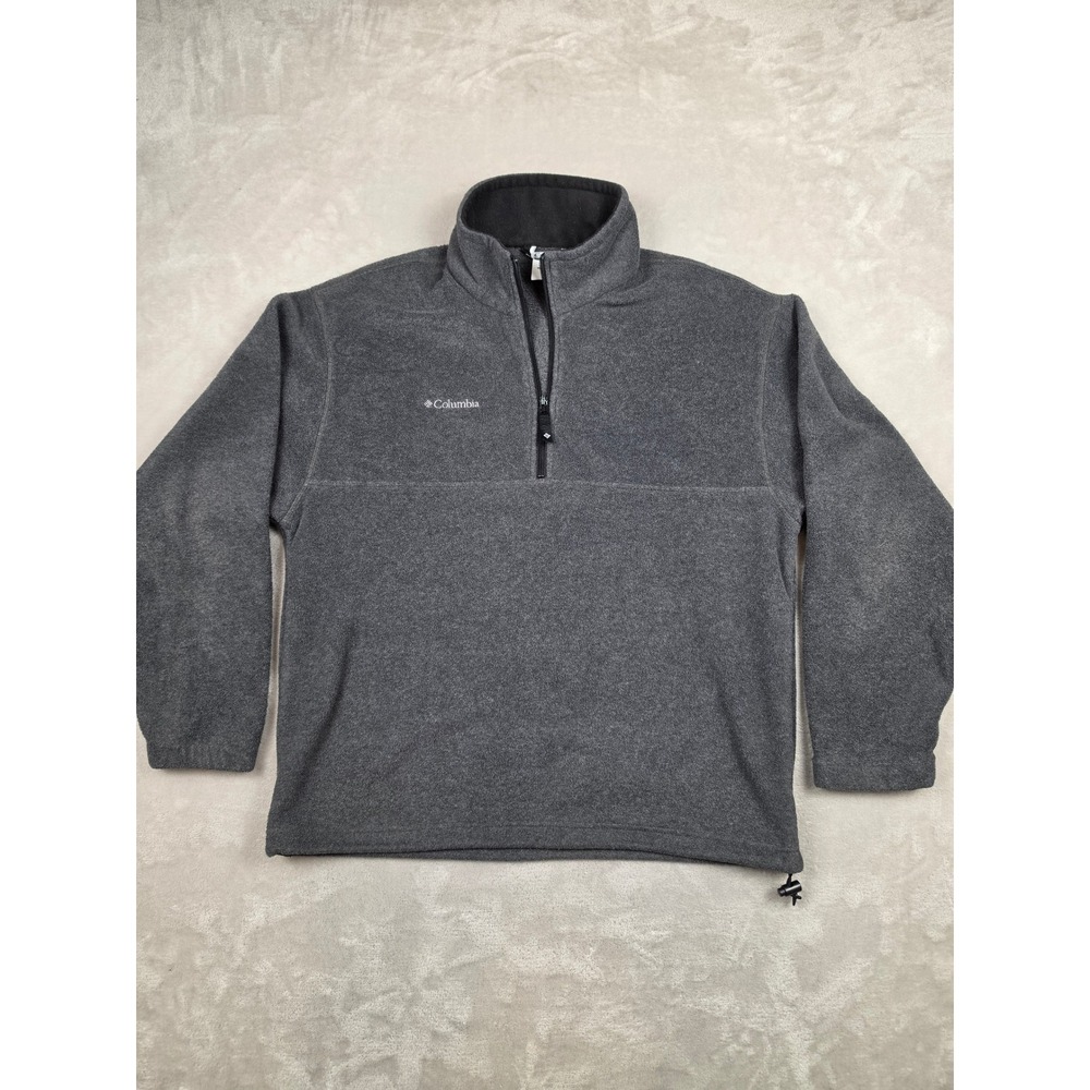 Columbia Fleece Pullover Mens Large Gray 1/4 Zip Sweater Outdoor Gorpcore